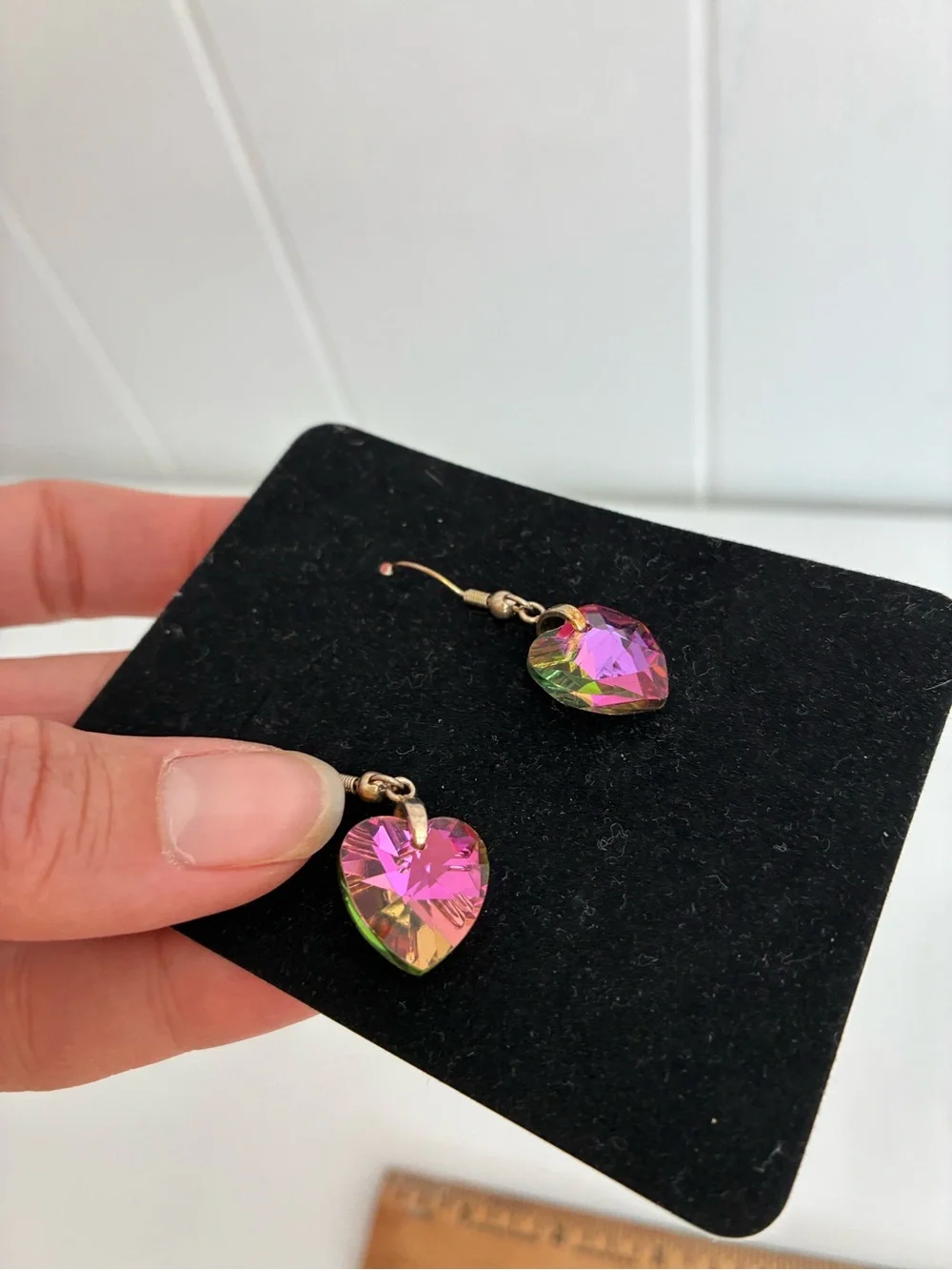Swiftie/Bestie Earrings - Iridescent Pink & Blue Heart Pair - Women, Kid Jewelry